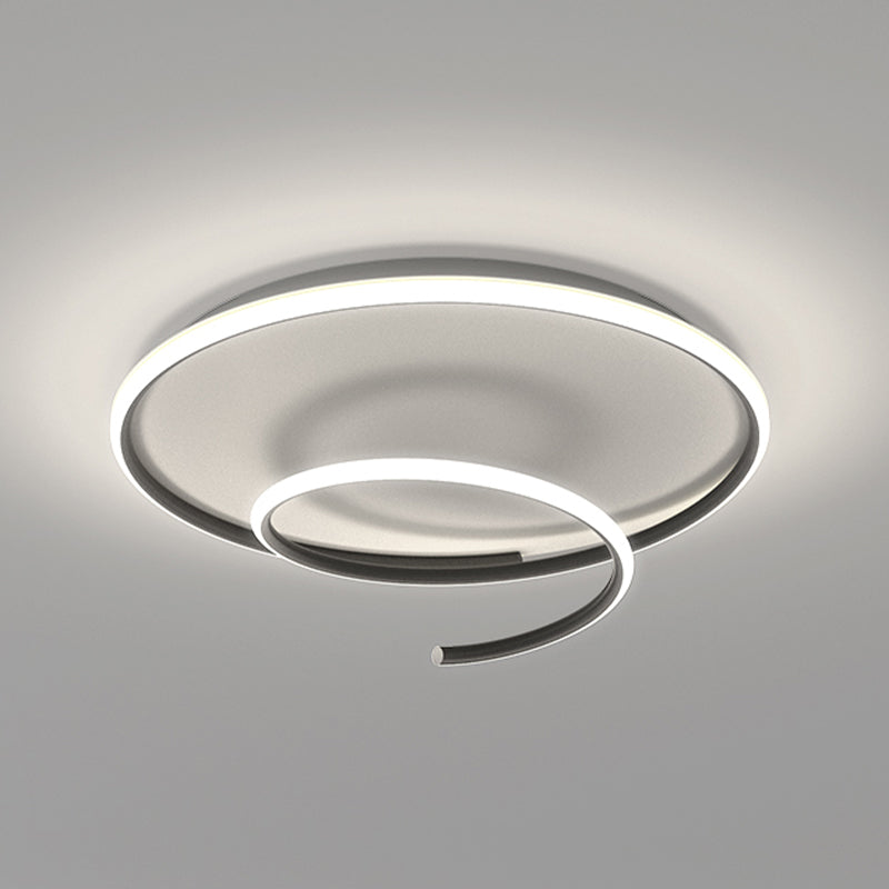 Contemporary Metal Plafoniera Lineare Nero Flush Mount Luce per Camera da letto