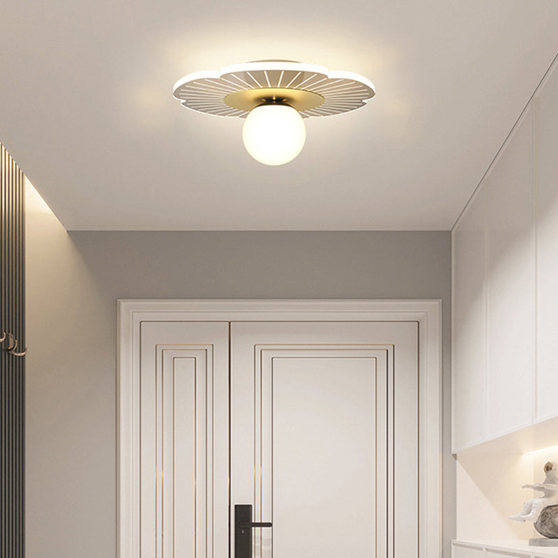 Hallway LED Ceiling Lamp Simple Style Brass Small Flush Mount Light