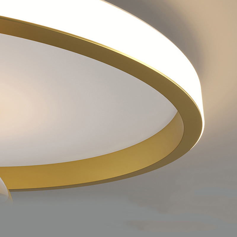 Hallway LED Ceiling Lamp Simple Style Brass Small Flush Mount Light