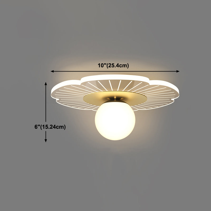 Hallway LED Ceiling Lamp Simple Style Brass Small Flush Mount Light