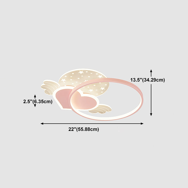 Plafoniera a LED in alluminio rosa da incasso in stile adorabile per la cameretta dei bambini