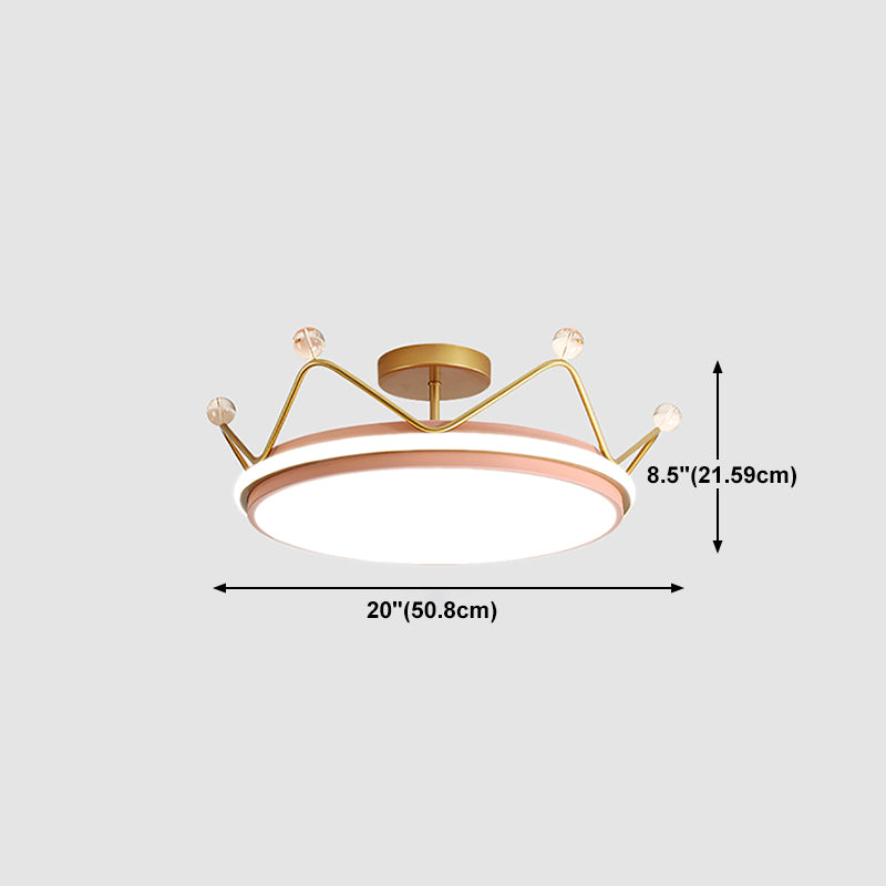 Plafoniera a LED in alluminio rosa da incasso in stile adorabile per la cameretta dei bambini