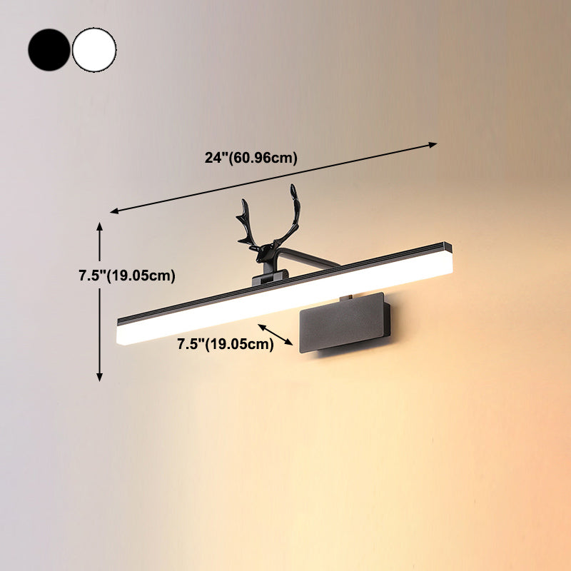 Luz de pared de espejo de metal de forma lineal Estilo moderno Moder Mirante de pared Luz de montaje en la pared