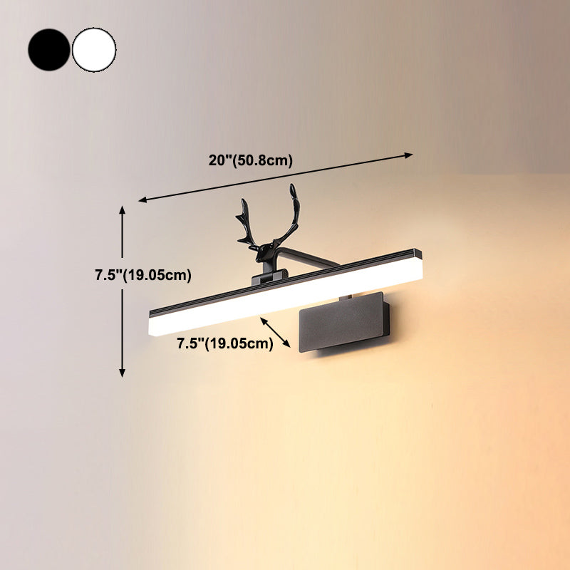 Luz de pared de espejo de metal de forma lineal Estilo moderno Moder Mirante de pared Luz de montaje en la pared