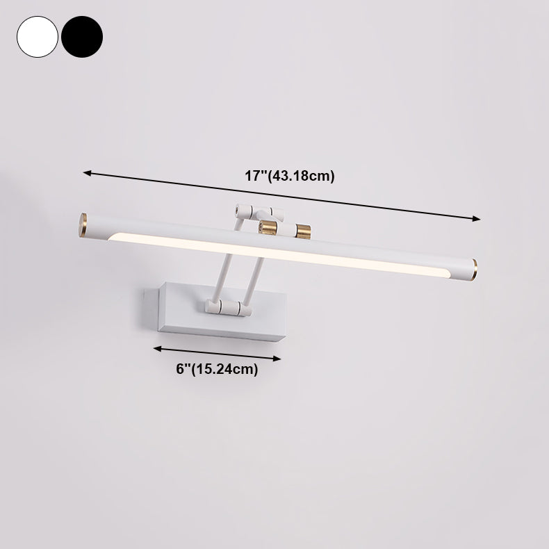 Metal Linear Shape Mirror Wall Light Modern 1-Light Swing Arm Mirror Wall Mount Light