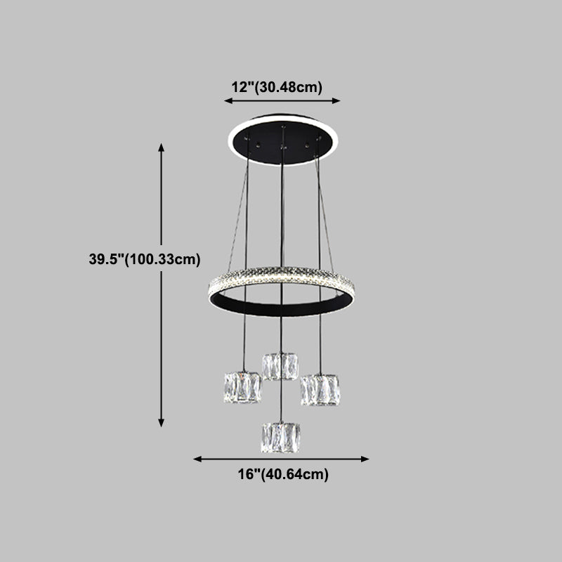 Nordischer Kristall Kronleuchter geometrischer 5 Lichter Kronleuchter für Wohnzimmer