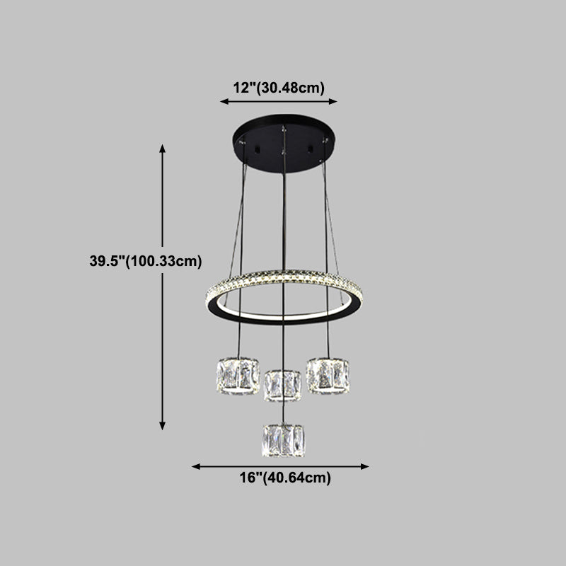 Nordischer Kristall Kronleuchter geometrischer 5 Lichter Kronleuchter für Wohnzimmer