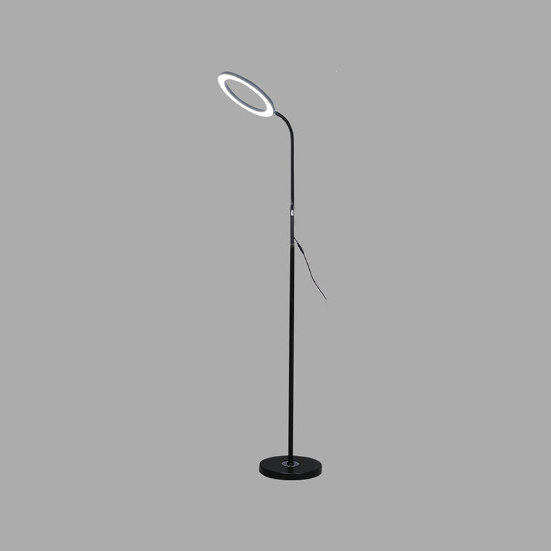 Contemporary Style Ring Shape Floor Lamp Metal 1 Light Floor Lighting