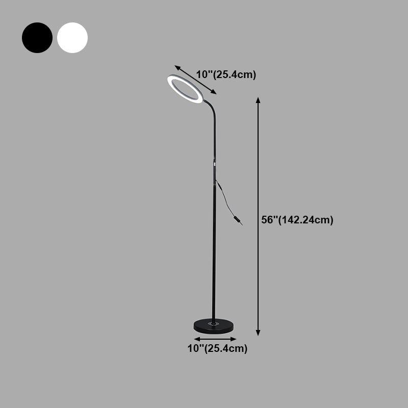 Eigentijdse stijl ringvorm vloer lamp metaal 1 lichte vloerverlichting