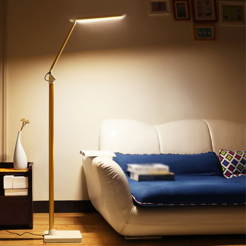 1-Light Linear Floor Lighting Contemporary Style Metal Floor Light for Bedroom