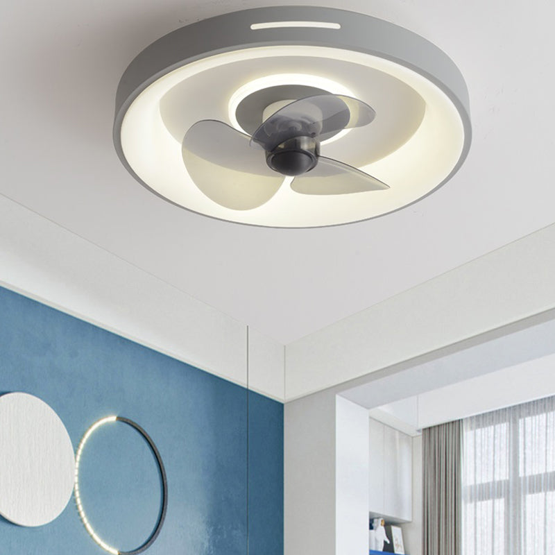 Metal LED Ceiling Fan Lamp Simplicity Style Ceiling Mounted Light