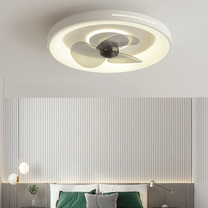 Metal LED Ceiling Fan Lamp Simplicity Style Ceiling Mounted Light