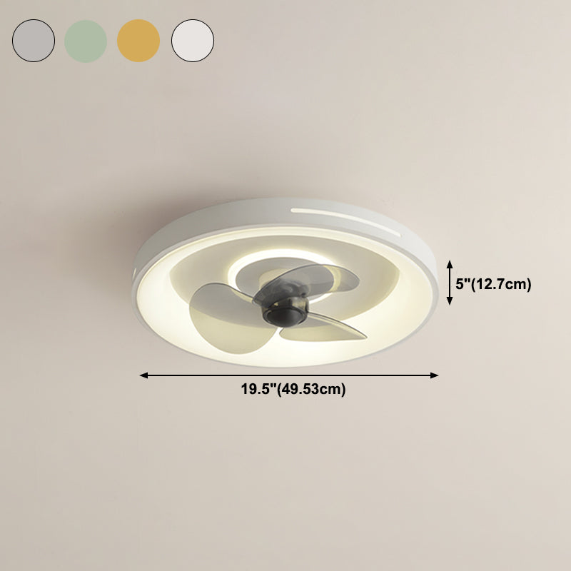 Metal LED Ceiling Fan Lamp Simplicity Style Ceiling Mounted Light