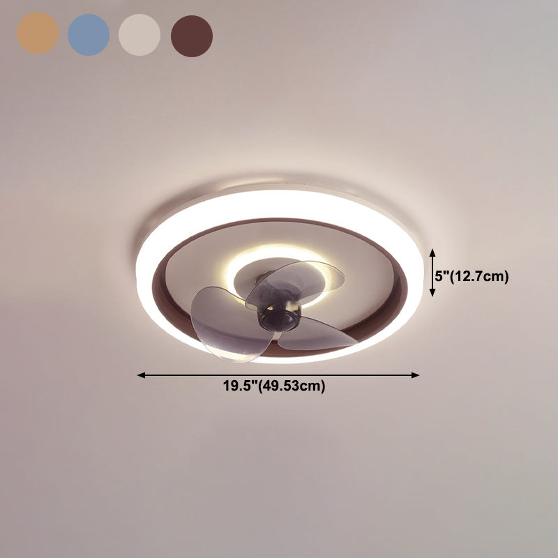 Metal LED Ceiling Fan Lamp Simplicity Style Ceiling Mounted Light