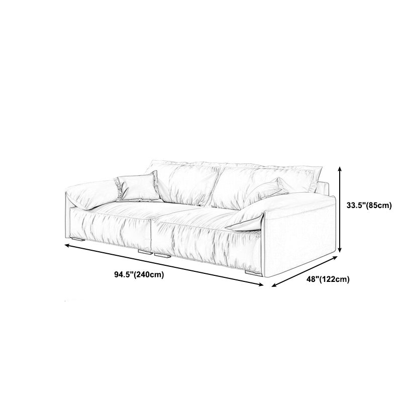 Wohnzimmer Kunstleder Kissen Top Arm Standard zeitgenössisches beige Sofa