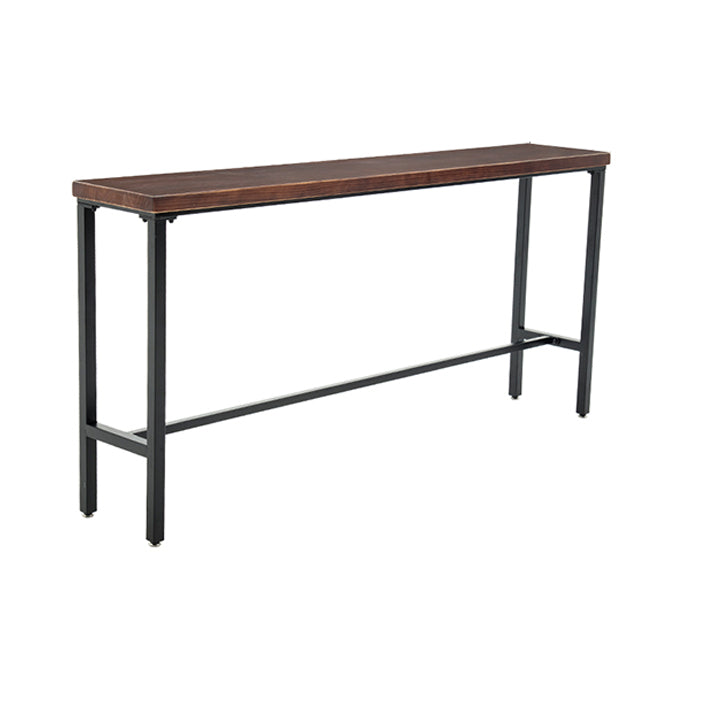 Wood Cocktail Bar Table with Rectangle Table Top Black Trestle Table - 41.3" H