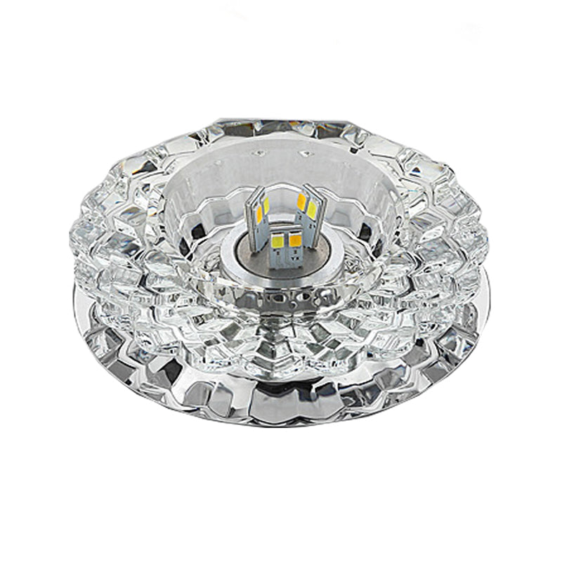 Circular Ceiling Lamp Modern Stainless Steel Flush Mount with Hole 2-3.5'' Dia for Aisle