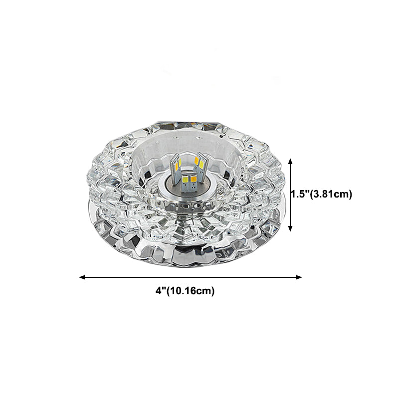 Circular Ceiling Lamp Modern Stainless Steel Flush Mount with Hole 2-3.5'' Dia for Aisle