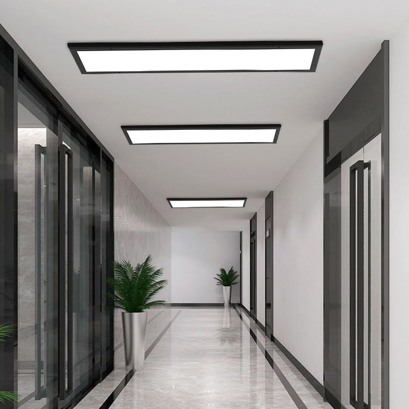 Rectangle Shape LED Ceiling Lamp Modern Aluminium 1 Light Flush Mount for Corridor Aisle