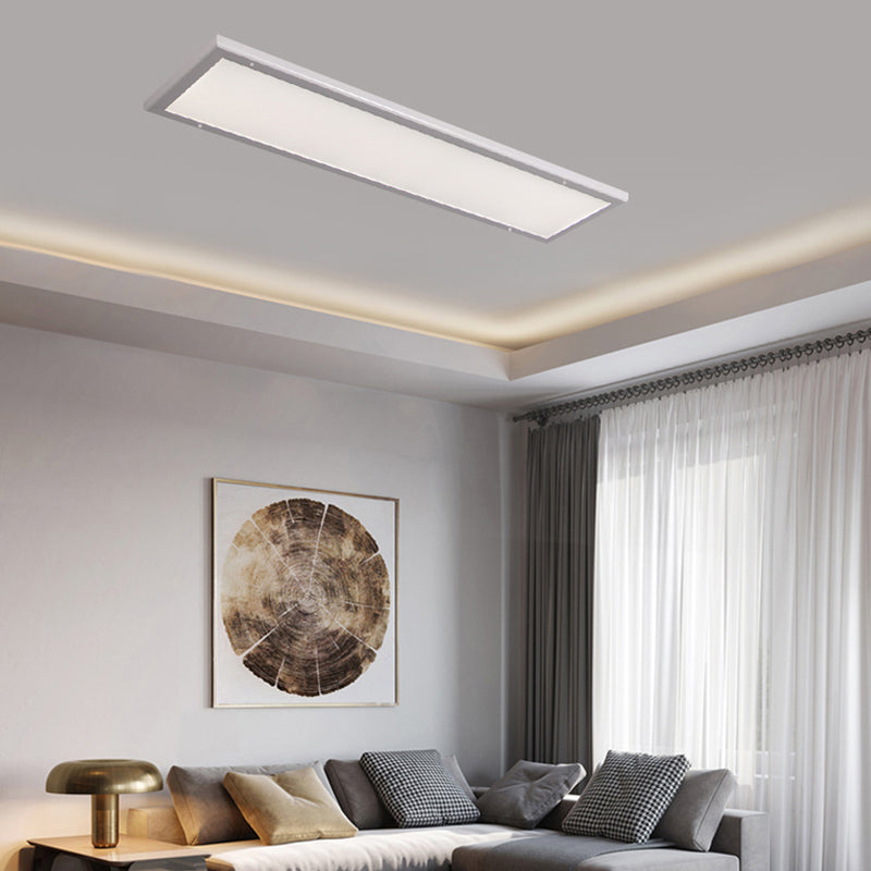 Rectangle Shape LED Ceiling Lamp Modern Aluminium 1 Light Flush Mount for Corridor Aisle