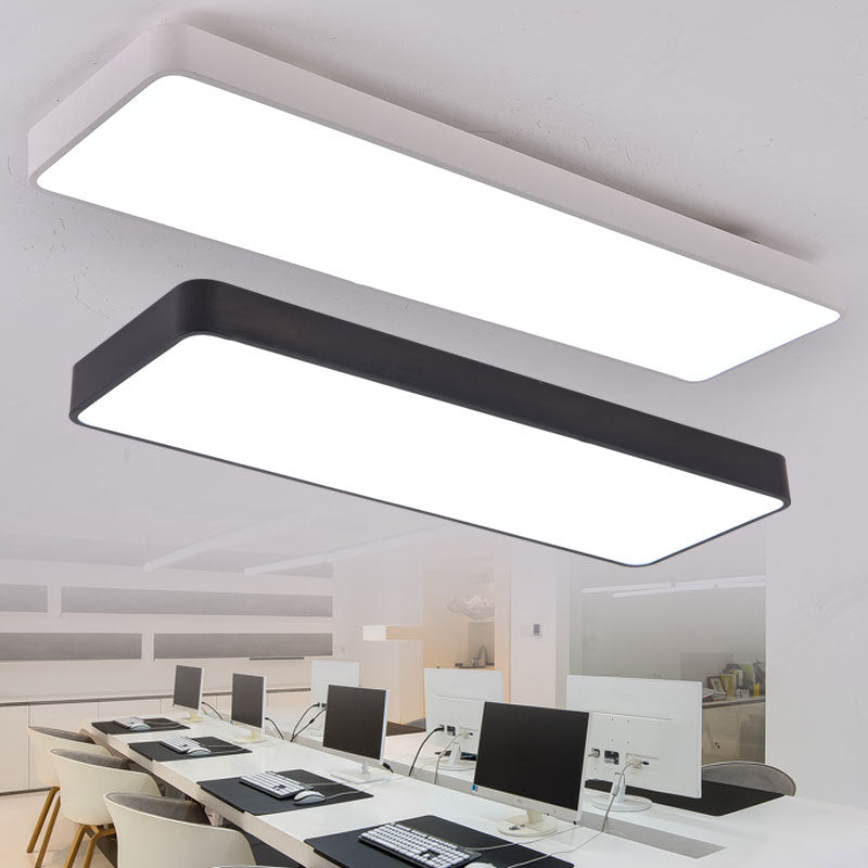 Rectangle Shape LED Ceiling Lamp Modern Aluminium 1 Light Flush Mount for Studio