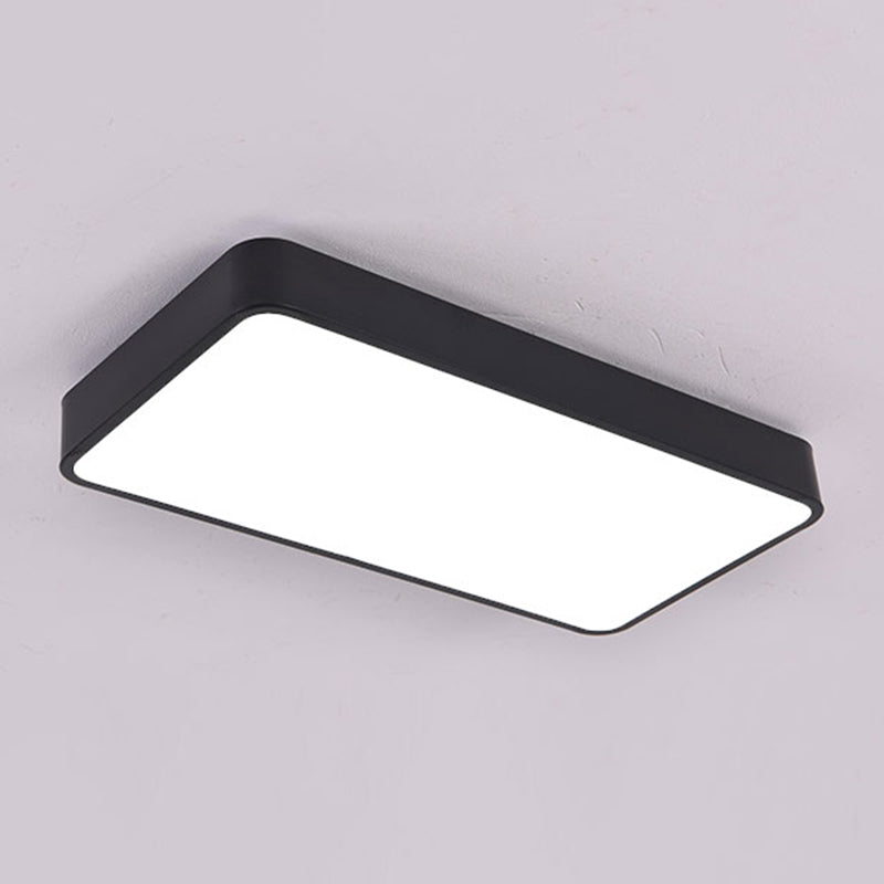 Rectangle Shape LED Ceiling Lamp Modern Aluminium 1 Light Flush Mount for Studio