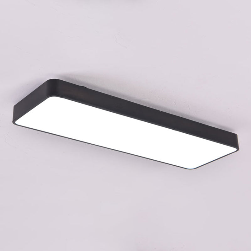 Rectangle Shape LED Ceiling Lamp Modern Aluminium 1 Light Flush Mount for Studio