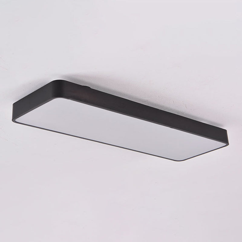 Rectangle Shape LED Ceiling Lamp Modern Aluminium 1 Light Flush Mount for Studio