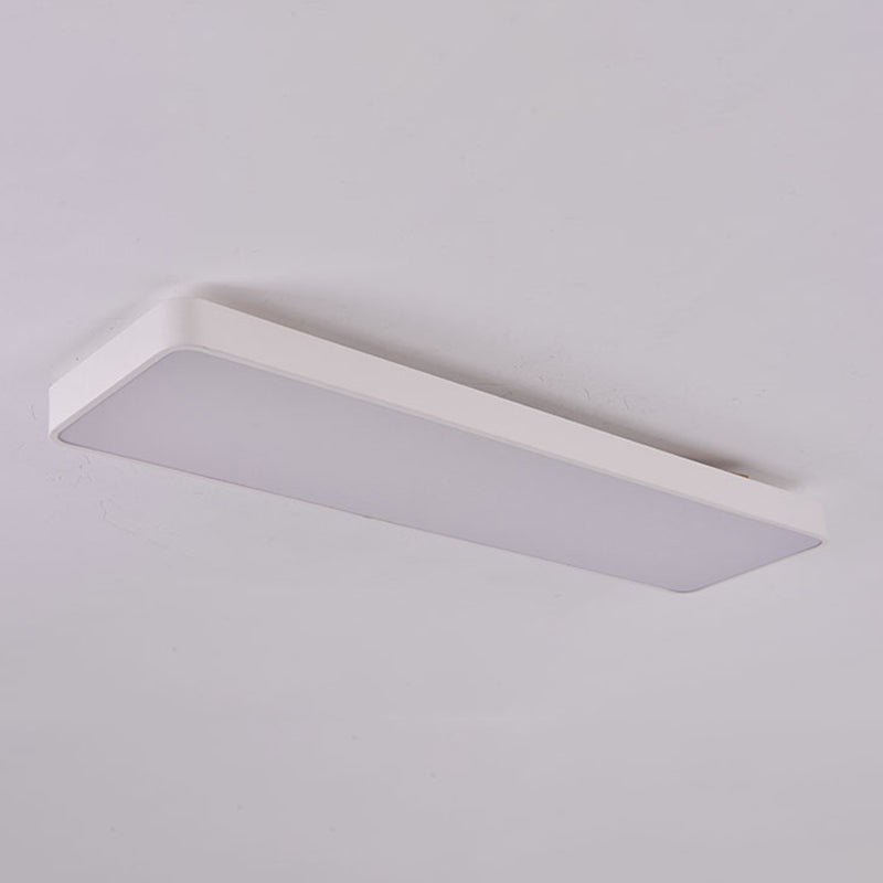 Rectangle Shape LED Ceiling Lamp Modern Aluminium 1 Light Flush Mount for Studio