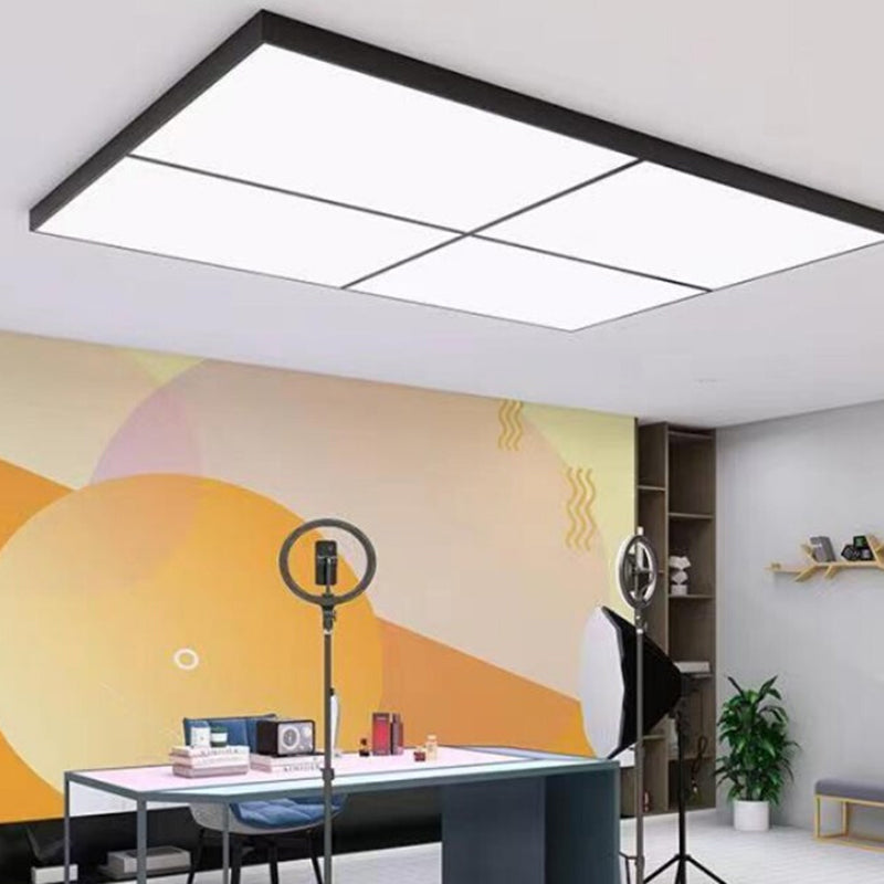 Rectangle Shape LED Ceiling Lamp Modern Iron 1 Light Flush Mount for Clothing Store