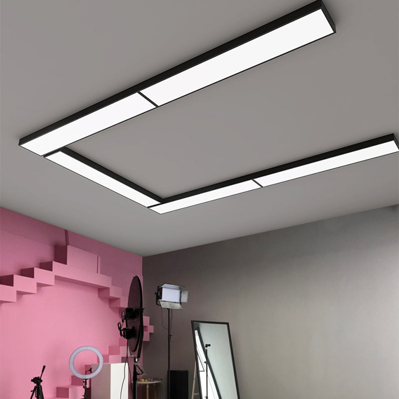 Rectangle Shape LED Ceiling Lamp Modern Iron 1 Light Flush Mount for Clothing Store