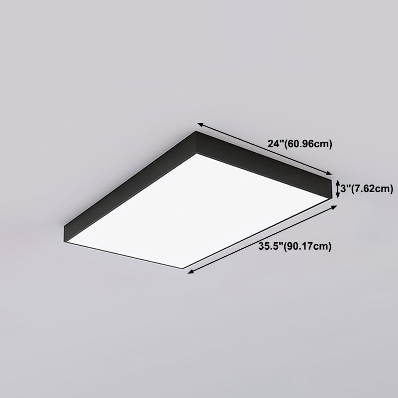 Rectangle Shape LED Ceiling Lamp Modern Iron 1 Light Flush Mount for Clothing Store