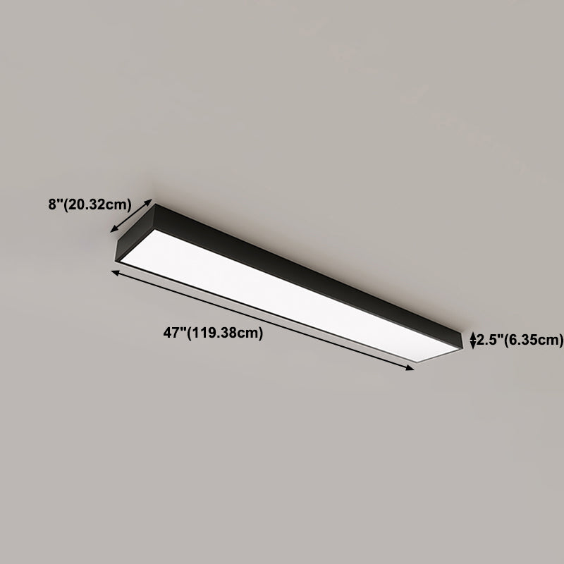 Rectangle Shape LED Ceiling Lamp Modern Iron 1 Light Flush Mount for Clothing Store