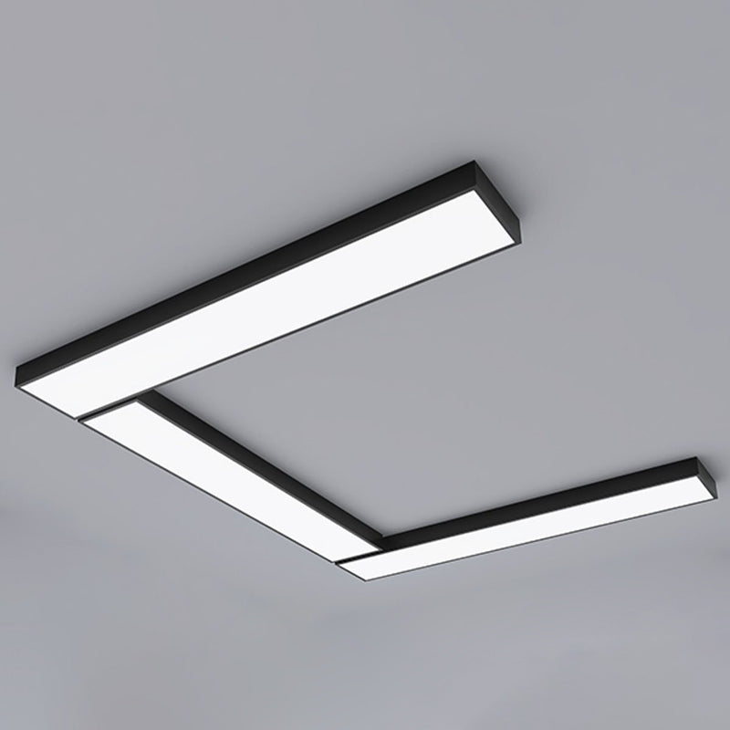 Rectangle Shape LED Ceiling Lamp Modern Iron 1 Light Flush Mount for Clothing Store