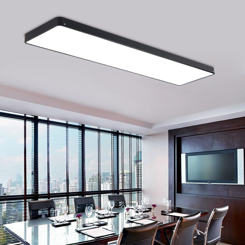 Rectangle Shape LED Ceiling Lamp Modern Iron 1 Light Flush Mount for Office