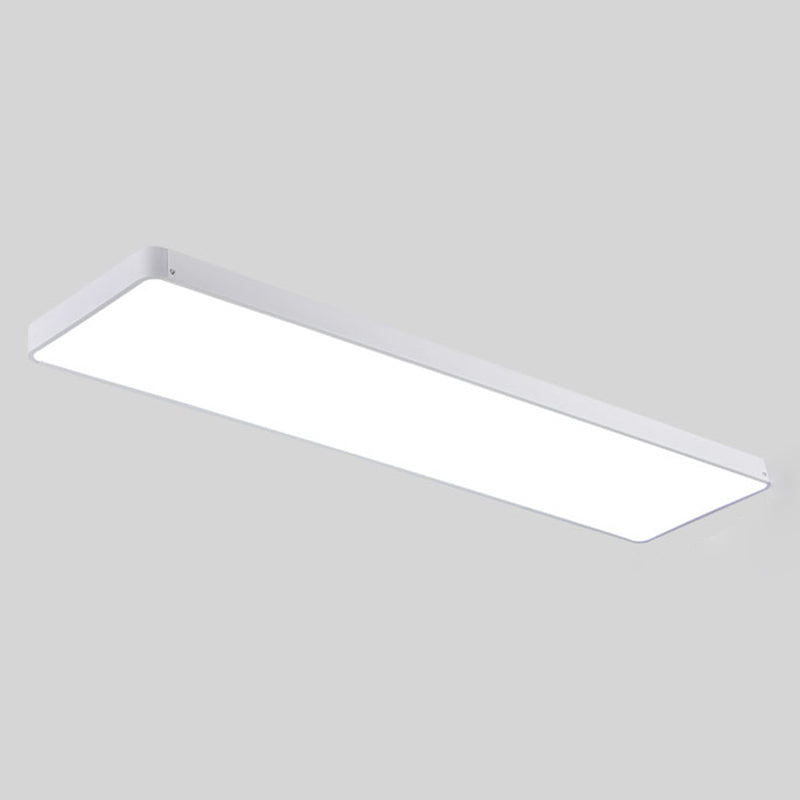 Rectangle Shape LED Ceiling Lamp Modern Iron 1 Light Flush Mount for Office