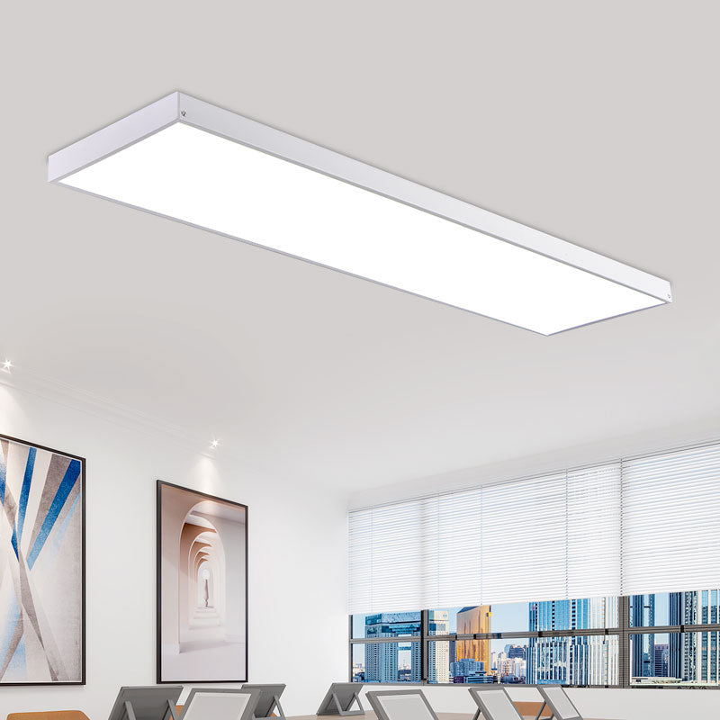 Rectangle Shape LED Ceiling Lamp Modern Iron 1 Light Flush Mount for Office