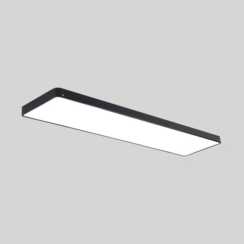 Rectangle Shape LED Ceiling Lamp Modern Iron 1 Light Flush Mount for Office