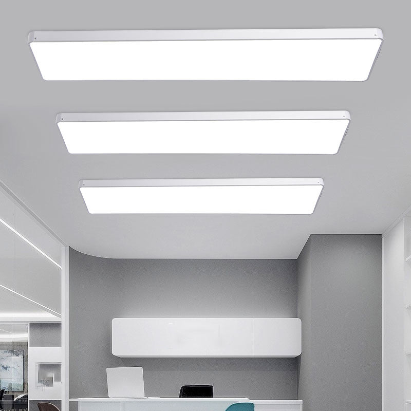 Rectangle Shape LED Ceiling Lamp Modern Iron 1 Light Flush Mount for Office