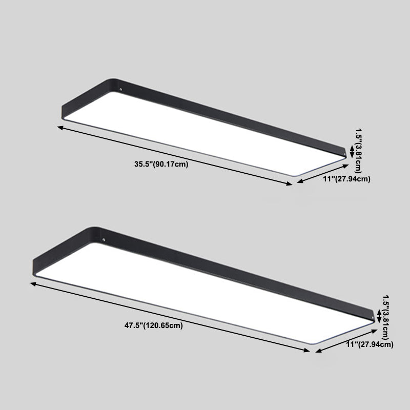 Rectangle Shape LED Ceiling Lamp Modern Iron 1 Light Flush Mount for Office