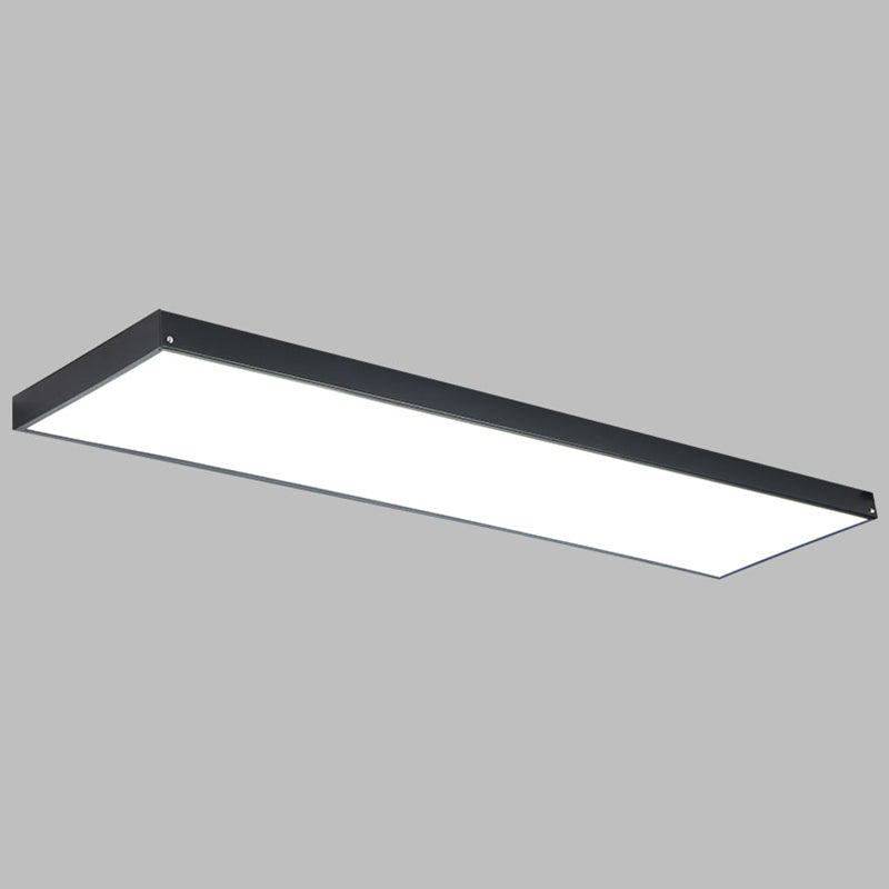 Rectangle Shape LED Ceiling Lamp Modern Iron 1 Light Flush Mount for Office