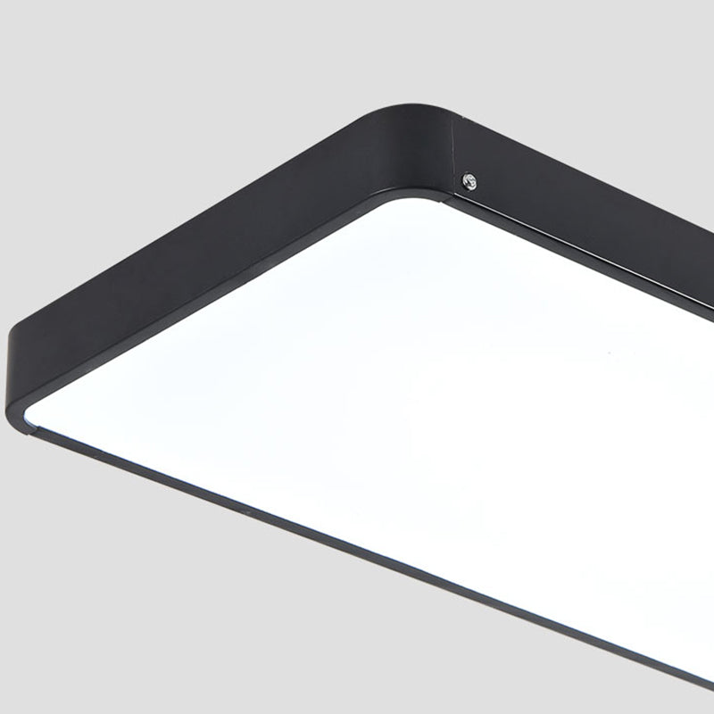 Rectangle Shape LED Ceiling Lamp Modern Iron 1 Light Flush Mount for Office