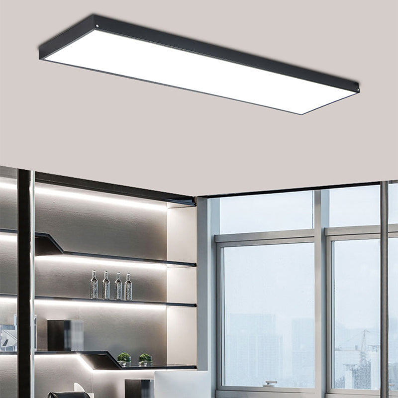 Rectangle Shape LED Ceiling Lamp Modern Iron 1 Light Flush Mount for Office