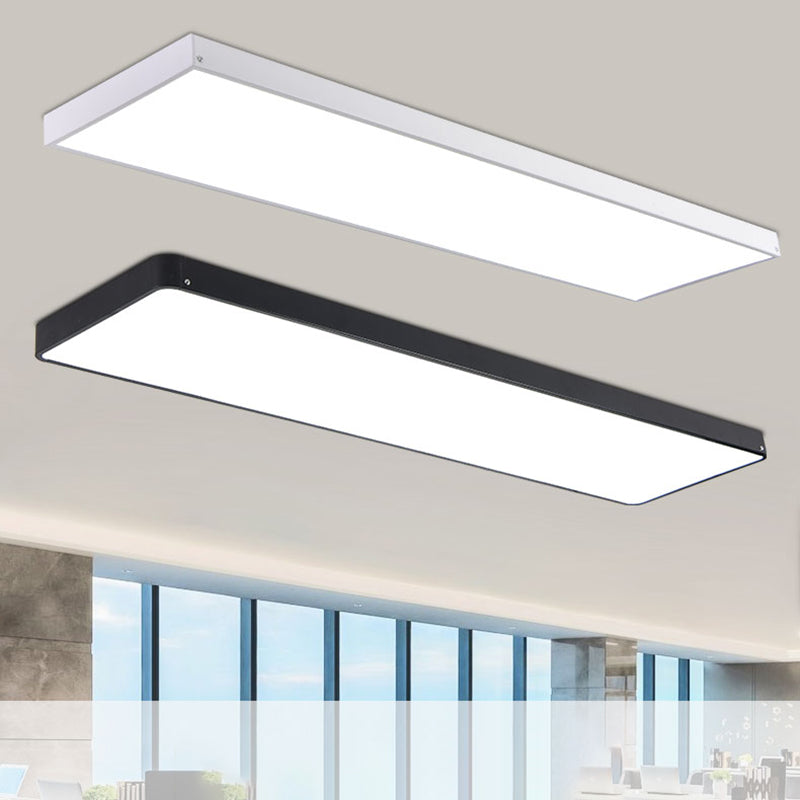 Rectangle Shape LED Ceiling Lamp Modern Iron 1 Light Flush Mount for Office