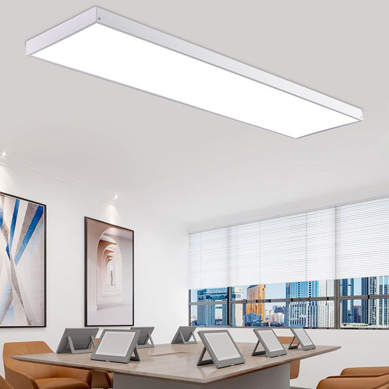 Rectangle Shape LED Ceiling Lamp Modern Iron 1 Light Flush Mount for Office