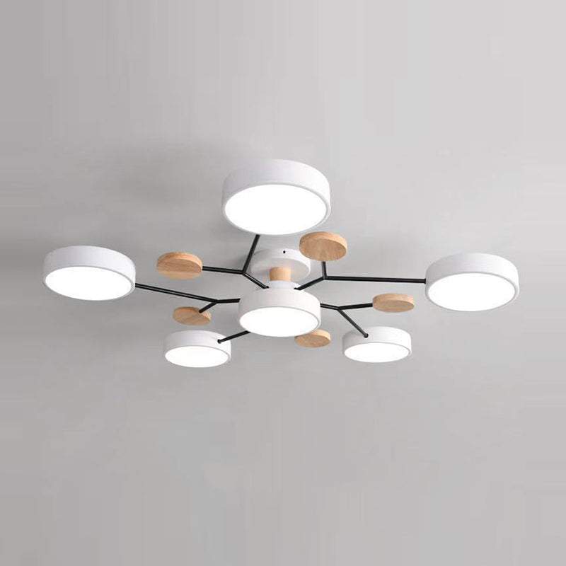 Macaron Molecular LED Plafond Aymordage Metal Living Room Semi Flush Light Light
