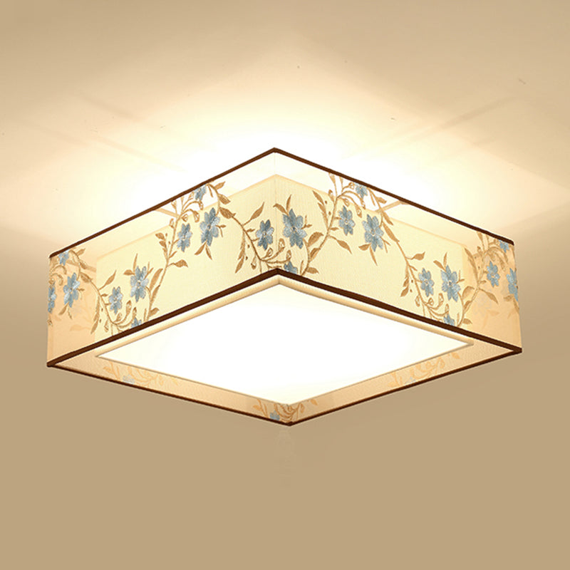 Modern Style Geometry Ceiling Fixtures Fabric Ceiling Mounted Lights