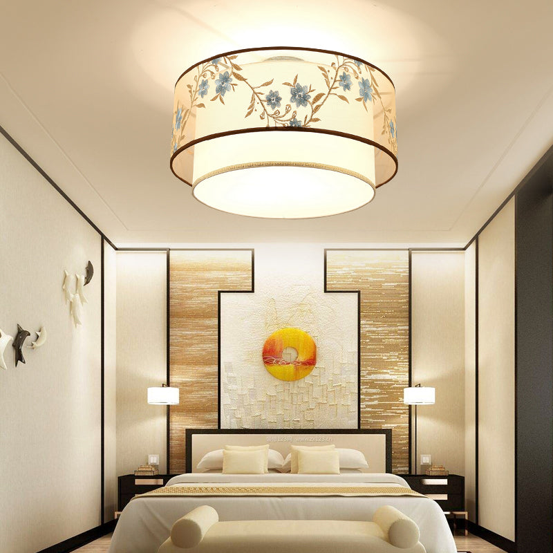 Modern Style Geometry Ceiling Fixtures Fabric Ceiling Mounted Lights