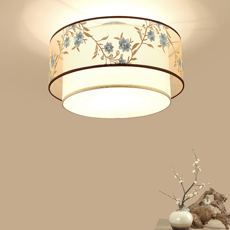 Modern Style Geometry Ceiling Fixtures Fabric Ceiling Mounted Lights