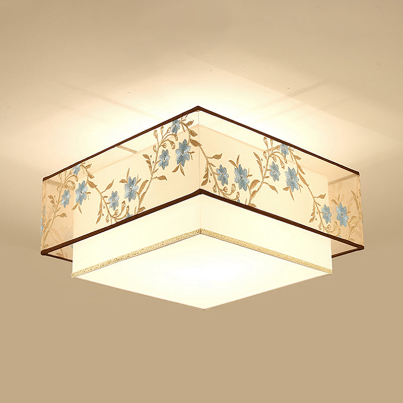 Modern Style Geometry Ceiling Fixtures Fabric Ceiling Mounted Lights